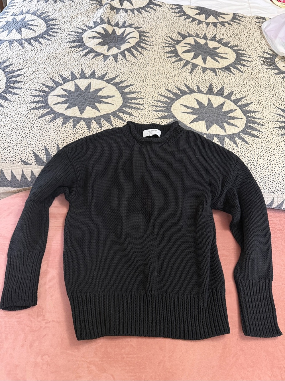 La Ligne Black Knit Crewneck Sweater